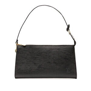 Louis Vuitton Epi Pochette Accessory Pouch Handbag Noir Black Leather